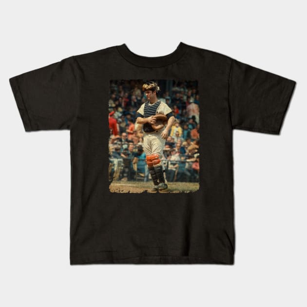 Thurman Munson - New York Yankees, 1970 Kids T-Shirt by SOEKAMPTI